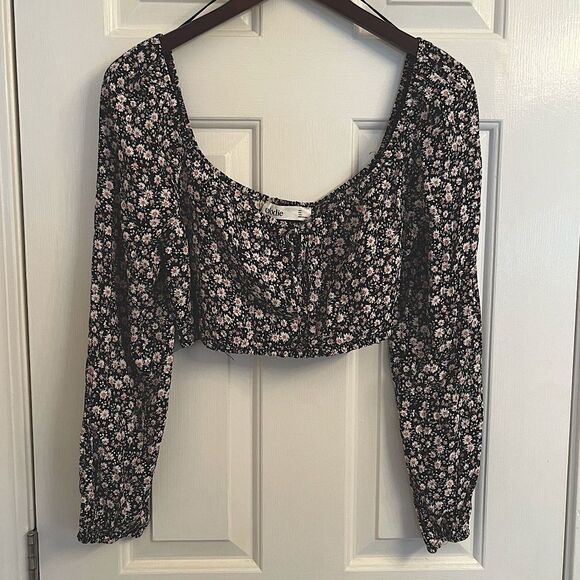 Nordstrom | Elodie by Nordstrom Floral Cropped Long Sleeve - Picture 1 of 5